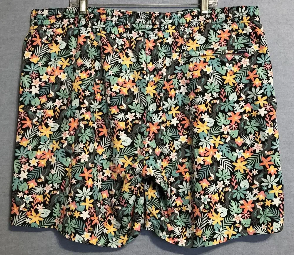 Chubbies Swim Trunks Mens 3XL XXXL Black Floral Toucan Hawaiian Tropical 7